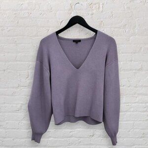Dynamite Luca Puff Sleeve V neck Lilac Purple Sweater  Small